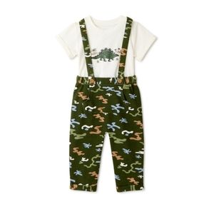 WN Baby Boy T-Shirt and Suspender Pants Outfit Set, 2-Piece Size 6-9M